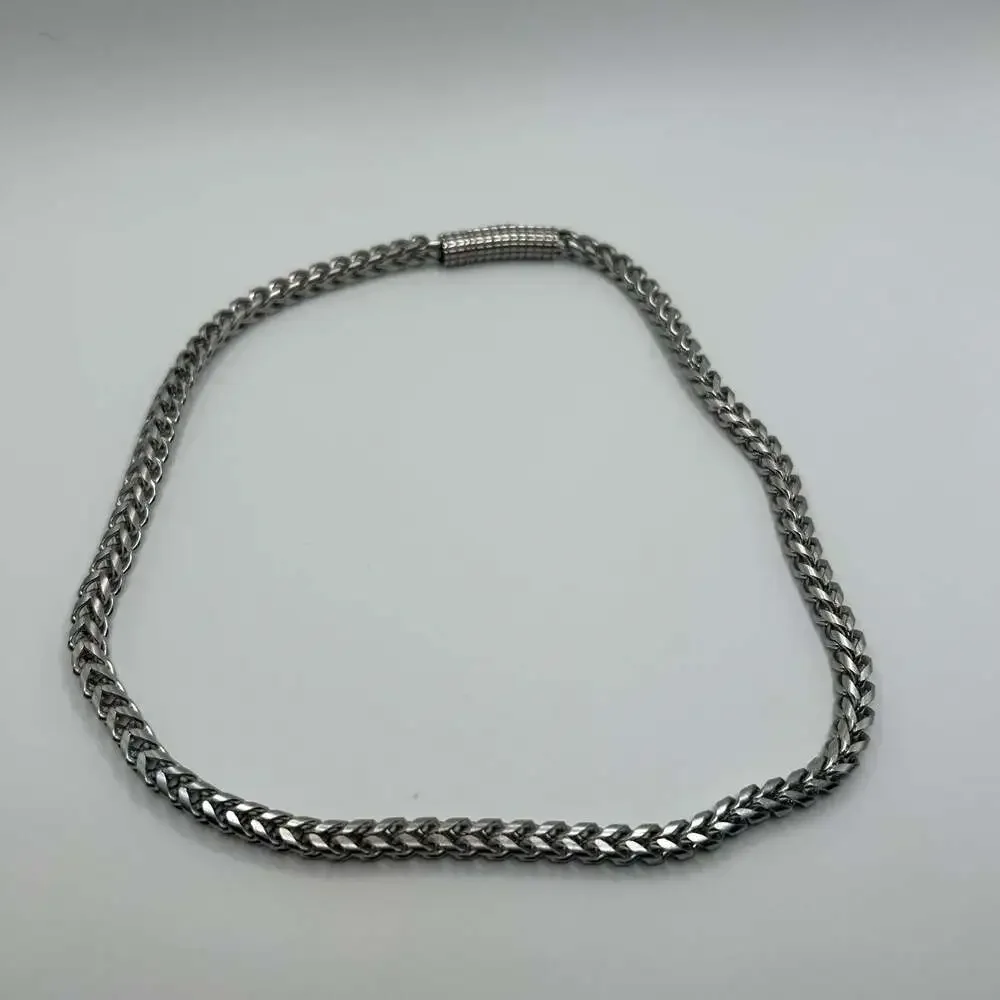 Silver Franco Chain Necklace 6.5mm 20 Inch New Waterproof Real Hyperallergenic